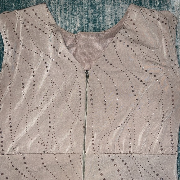 SPARKLY CREAM SLEEVELESS DRESS - Picture 5 of 7